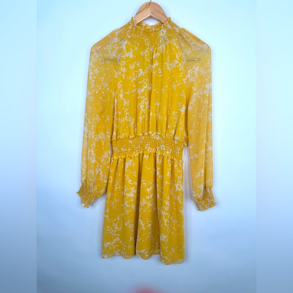 HALOGEN long sleeved high neck flowing a‎ line dress size Medium